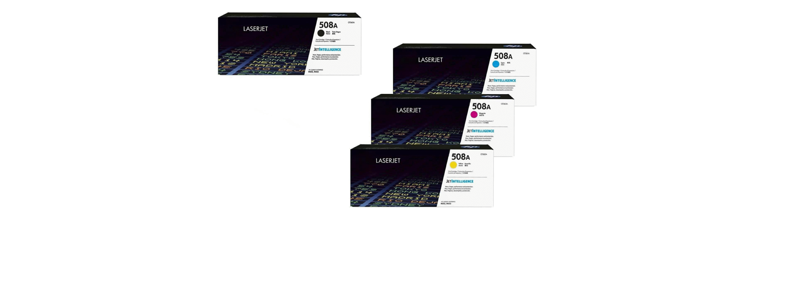 طقم حبر 508A عالي الجودة – أربع ألوان – HP 508A Compatible Toner Set (Black + Cyan + Magenta + Yellow)