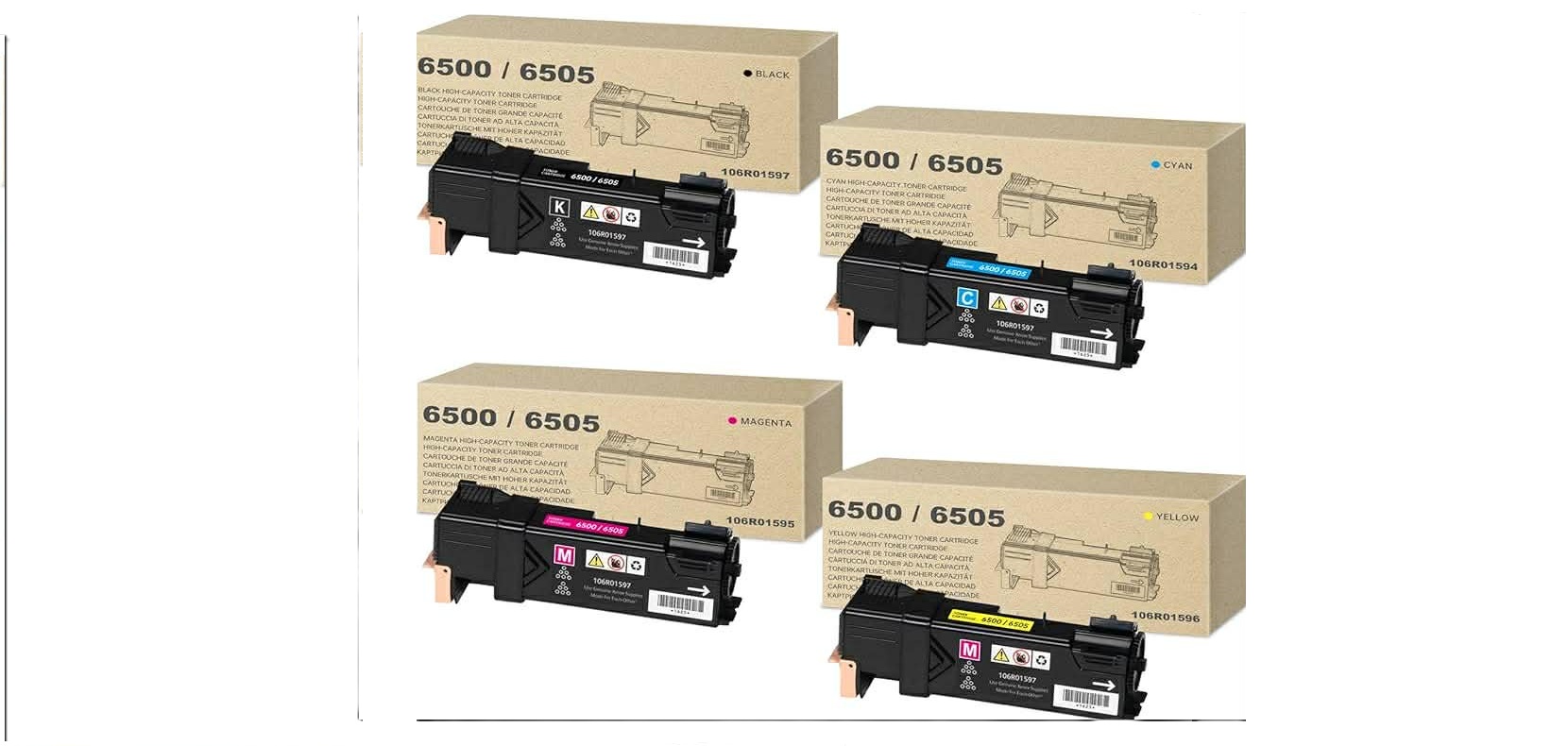 طقم أحبار ألوان متوافق لطابعات Xerox Phaser 6500 / WorkCentre 6505 – Compatible Xerox 6500/6505 Color Toner Cartridge Set
