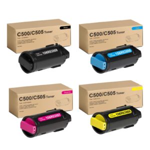 طقم أحبار ألوان متوافق لطابعات Xerox C500 / C505 – Compatible Xerox C500-C505 Color Toner Cartridge Set