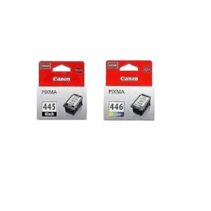 طقم أحبار حبر أصلي كانون Canon 445 / 446 – Original Canon PG-445 & CL-446 Ink Cartridge Set (Black + Color)
