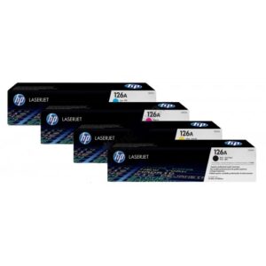 طقم أحبار ليزر متوافق اتش بي HP 126A – Compatible HP 126A Laser Toner Set (Black + Cyan + Magenta + Yellow)