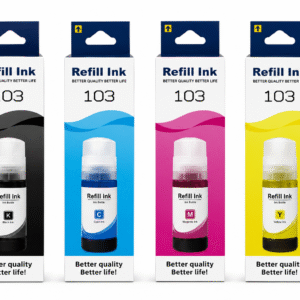 طقم حبر Epson 103 متوافق (أسود + ألوان) –   Compatible Epson 103 Ink tank Bottle Set (Black + CMY) –
