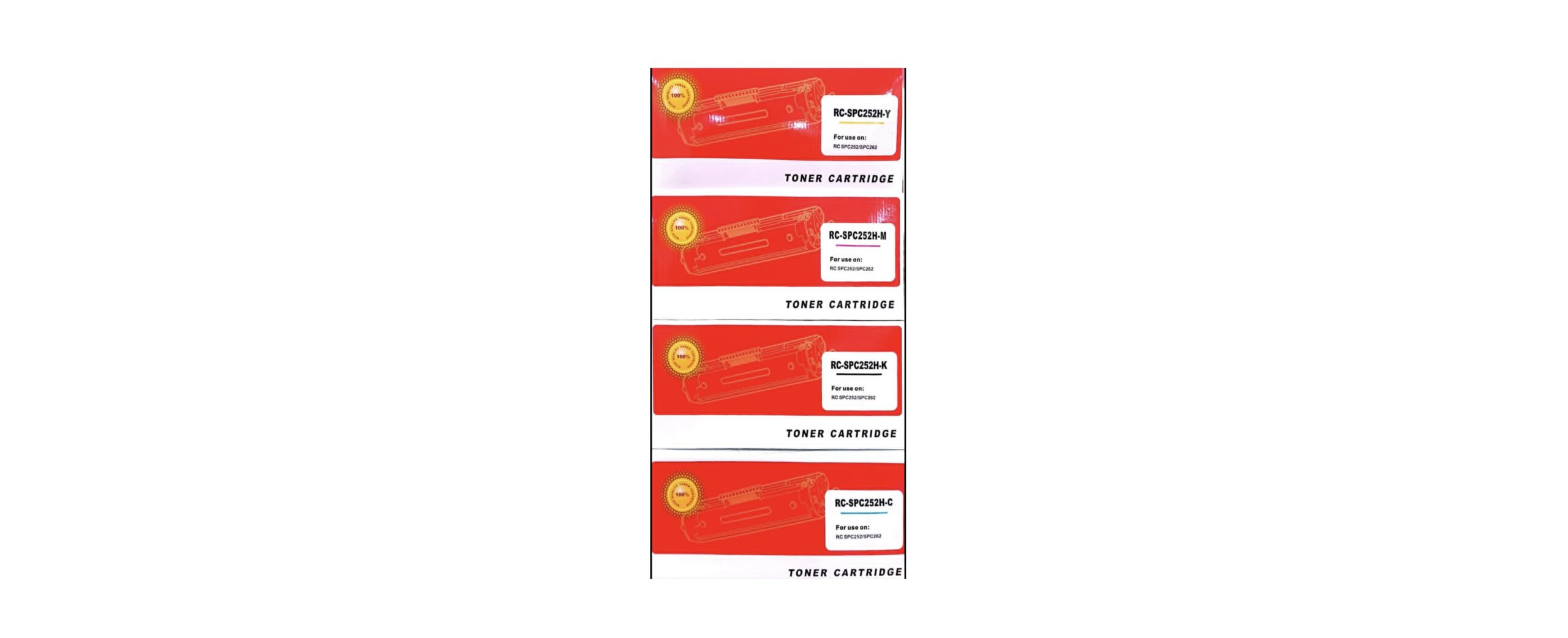 طقم حبر ليزر Ricoh Aficio SP C252 متوافق (4 ألوان) – Compatible Ricoh Aficio SP C252 CMYK Laser Toner Cartridge Set