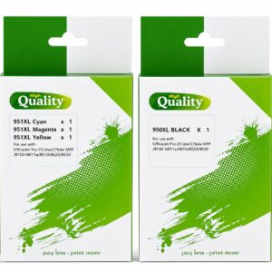 طقم حبر HP 950XL / 951XL متوافق (أسود + سماوي + أرجواني + أصفر) – Compatible HP 950XL / 951XL Ink Cartridge Combo Pack (Black + Cyan + Magenta + Yellow)
