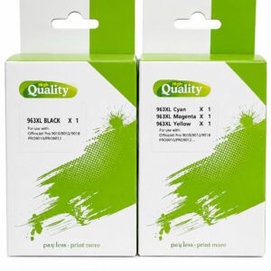 طقم حبر HP 963XL متوافق (أسود + سماوي + أرجواني + أصفر) – Compatible HP 963XL Ink Cartridge Combo Pack (Black + Cyan + Magenta + Yellow)